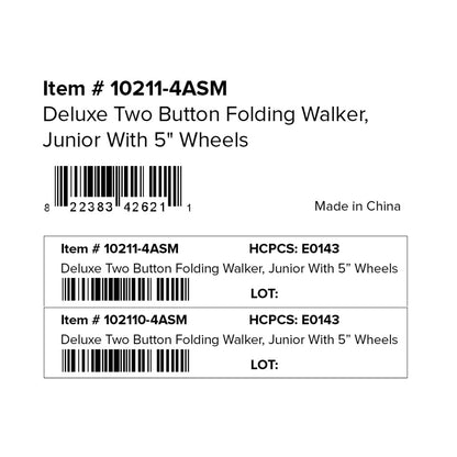 Deluxe Folding Walker with Wheels