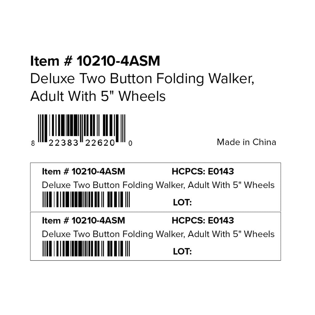 Deluxe Folding Walker with Wheels